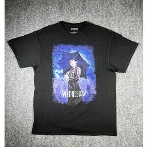 Wednesday Netflix T-Shirt Large Black Jenna Ortega